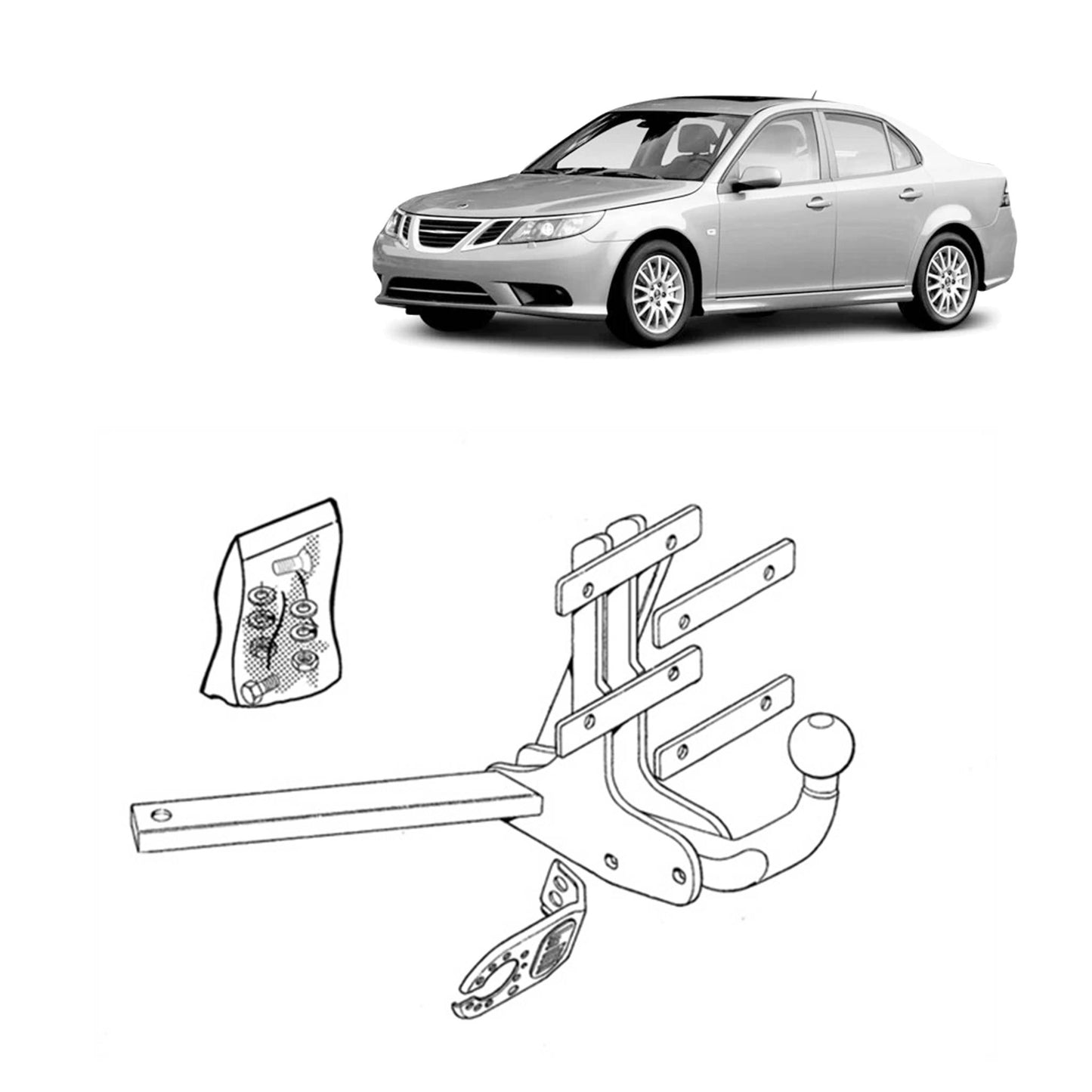 Brink Towbar European for Saab 9-3 (09/2002 - 02/2015)