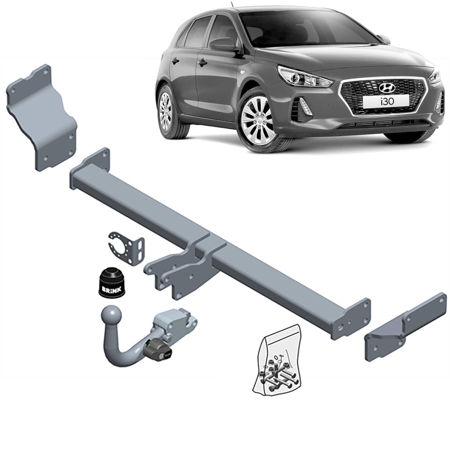 Brink Detachable Towbar for Hyundai i30 PD Series Fastback (04/2017 - on)