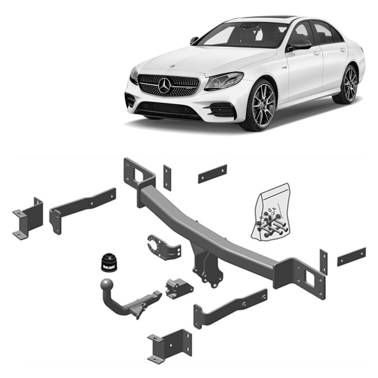 Brink Towbar European for MERCEDES-BENZ E-CLASS W211 Sedan (03/2002 - 2009)