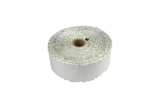 HEAT TAPE GLASS WHITE FOIL 40MM X 2MM X 5M WITH FOIL ON ONE SIDE