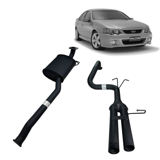 Redback Exhaust for Ford Falcon BA BF Sedan 2.5" Catback with Centre Muffler and Dual 2.5" Rear