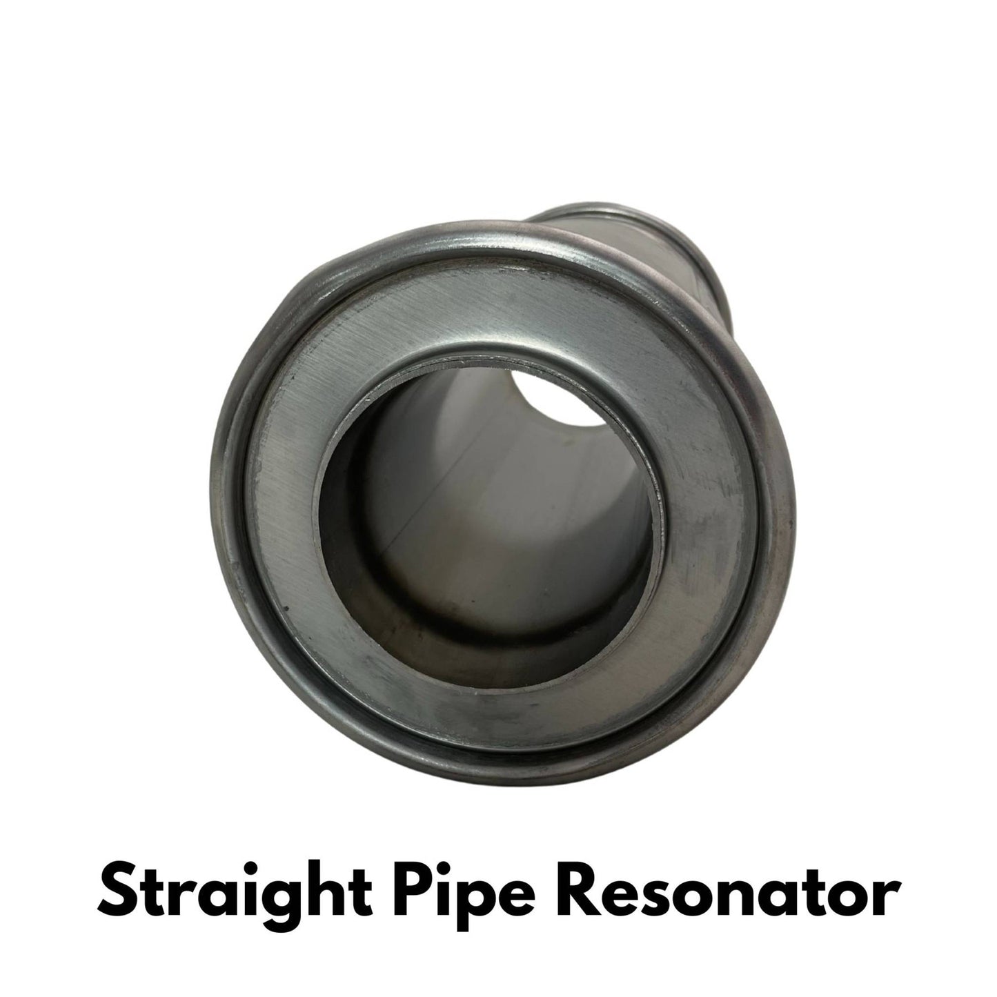 3" Inlet 5" Round 12" Long Lukey Muffler Straight Piped 430 Stainless Steel