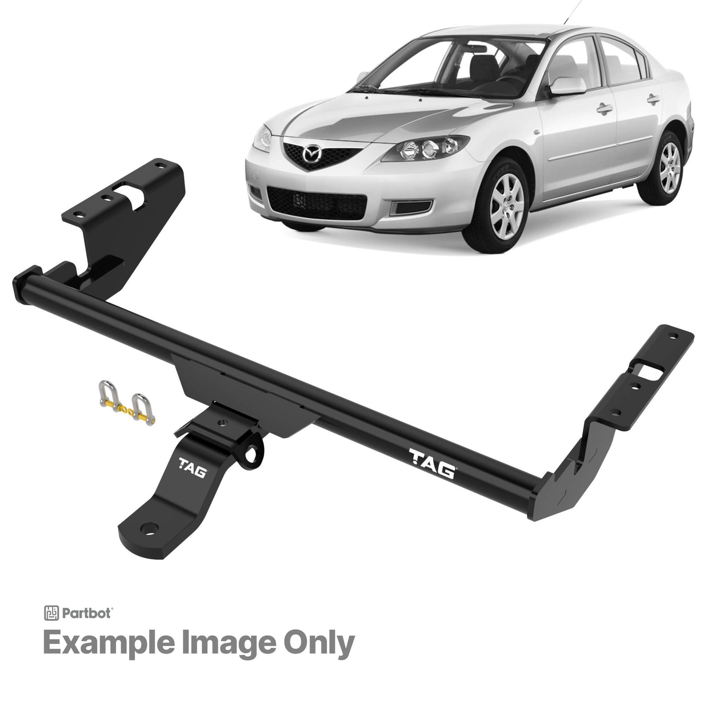 TAG Standard Duty Towbar and Universal Wiring Harness for Mazda 3 Hatchback (06/2003 - 04/2009)