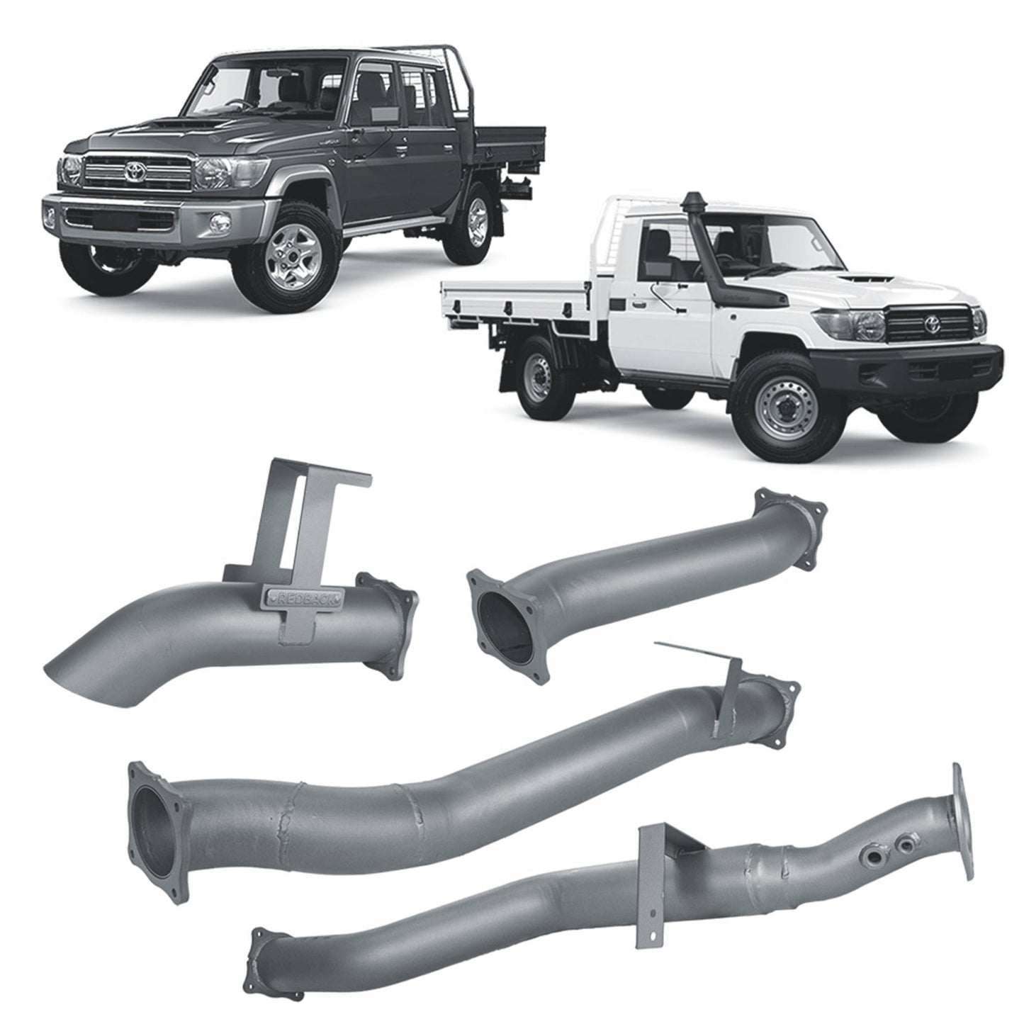 Redback Extreme Duty 4" Exhaust Turbo Back Kit for Toyota Landcruiser 79 Series (2016 - on)