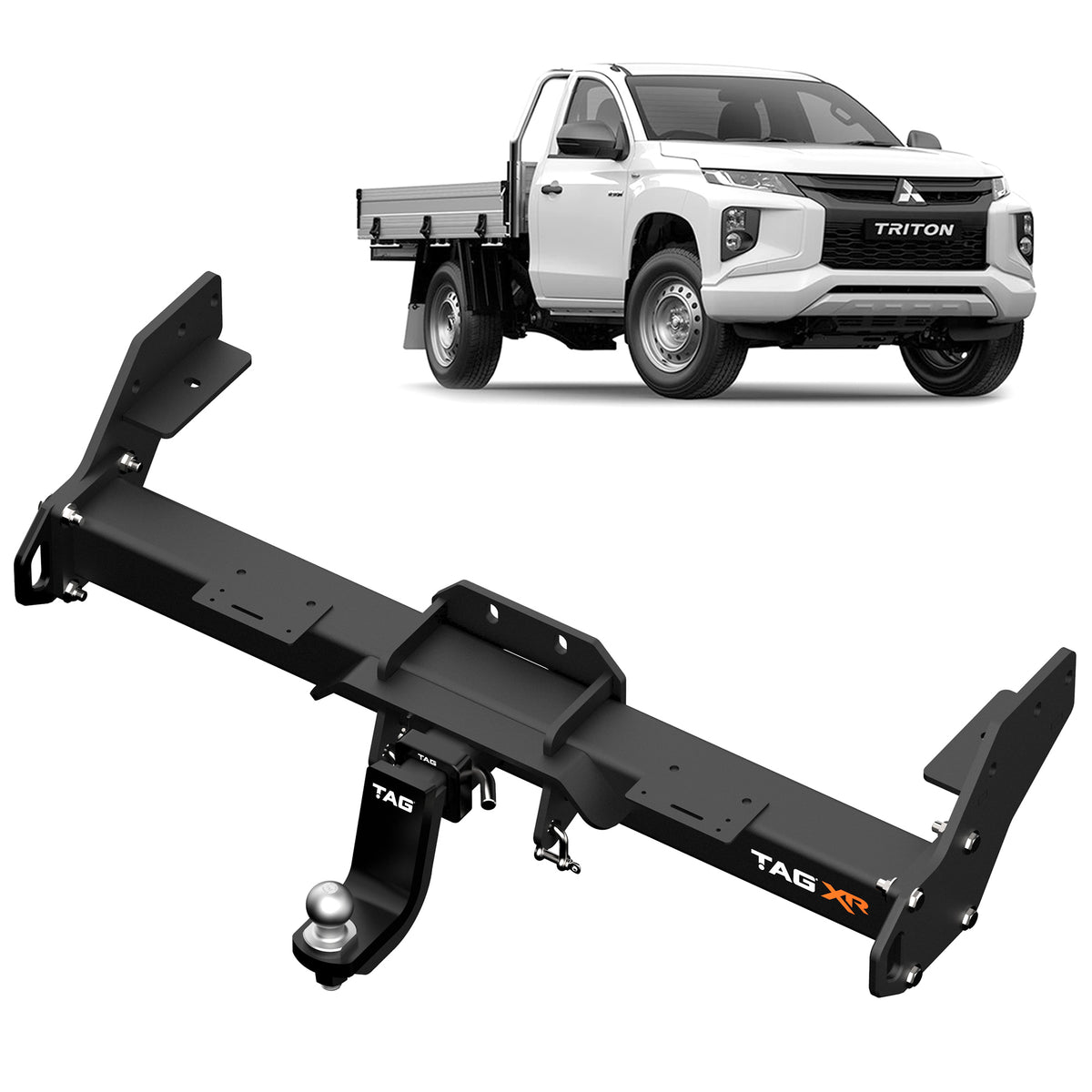 TAG 4x4 Recovery Towbar for Mitsubishi Triton MQ & MR Series Cab Chassis No Rear Step (05/2015 - 2024)