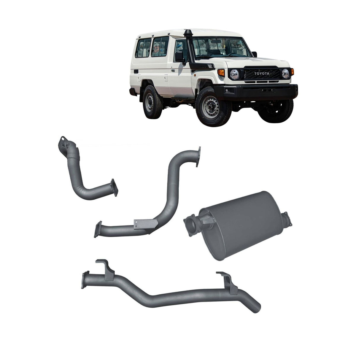 Redback Extreme Duty Exhaust for Toyota Landcruiser 78 Series Troop Carrier (11/2016 - on)
