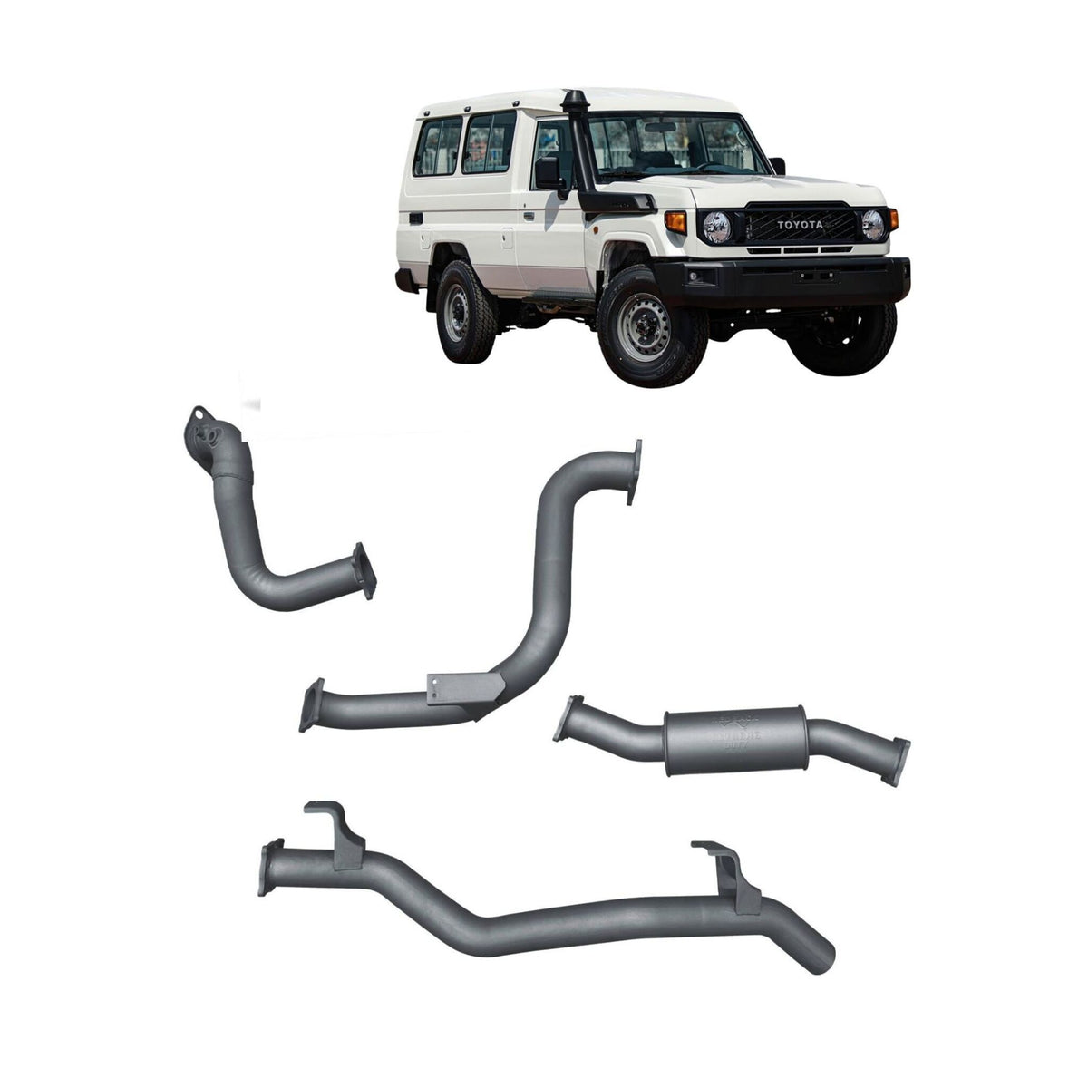 Redback Extreme Duty Exhaust for Toyota Landcruiser 78 Series Troop Carrier (11/2016 - on)